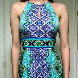 Midi Patterned Halter Dress